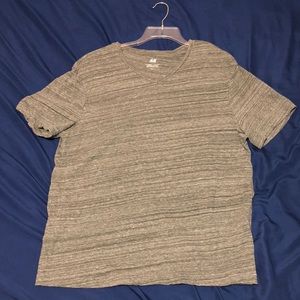 H&M Gray Striped V- Neck